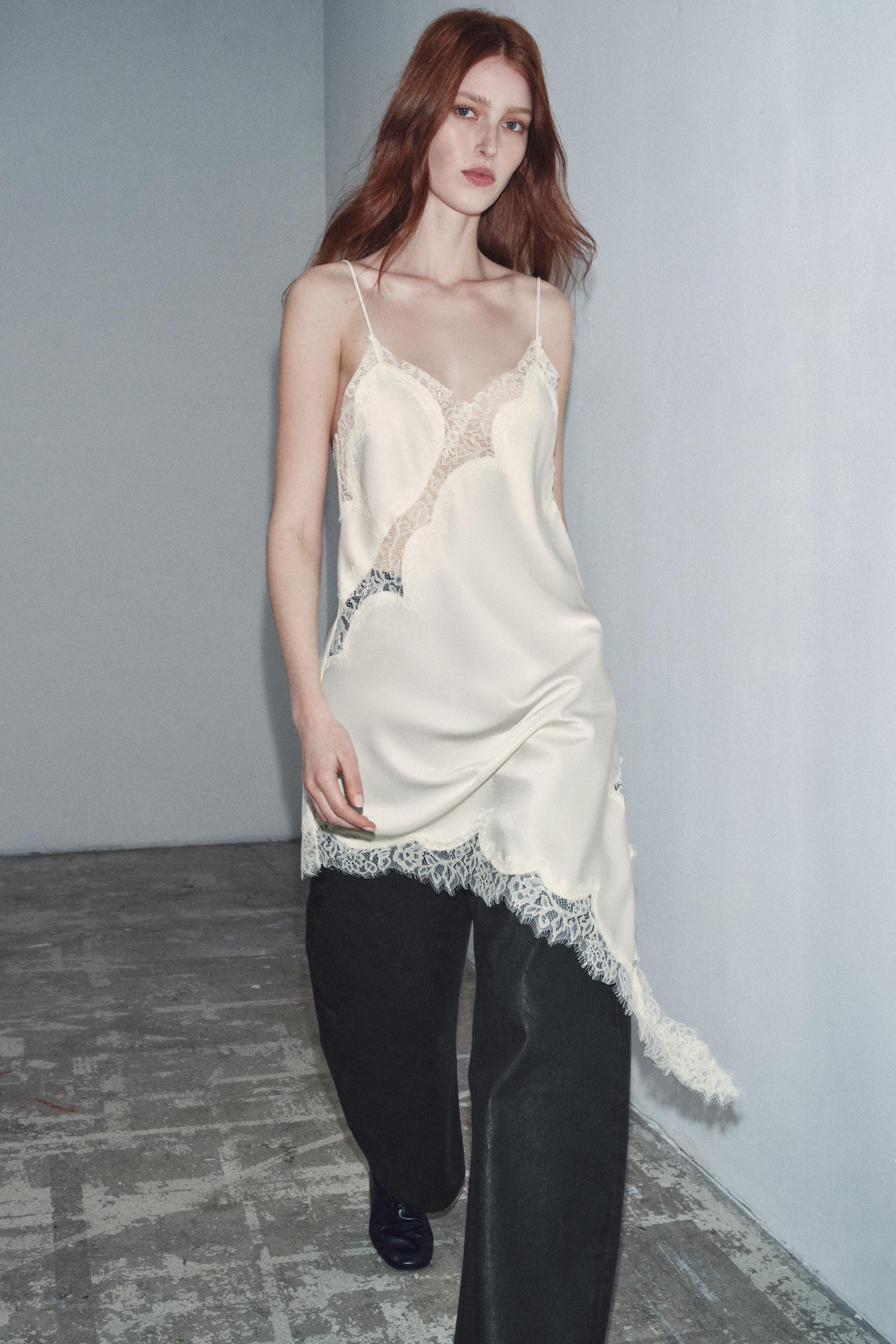 ZW COLLECTION ASYMMETRIC LACE DRESS